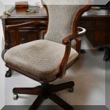 F13. Bombay Co. upholstered desk chair. 43”h x 27”w x 24”d 